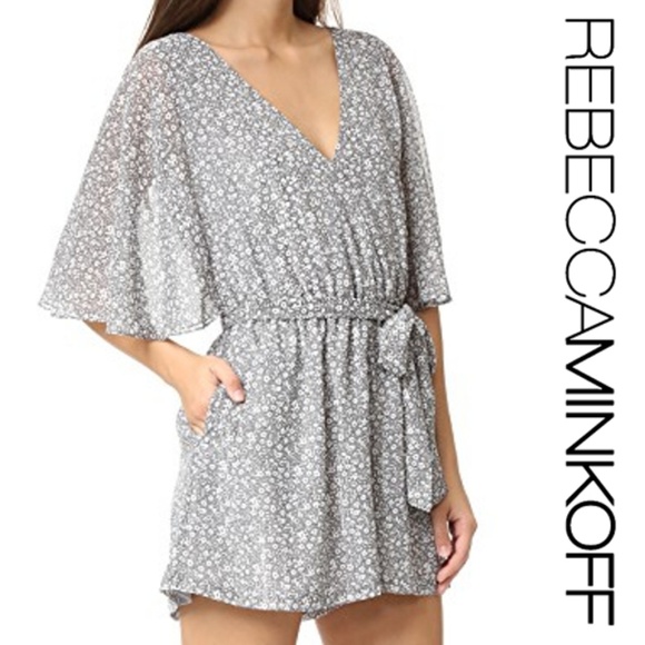 SOLD Rebecca Minkoff ~ Slate Floral Romper - Picture 2 of 4